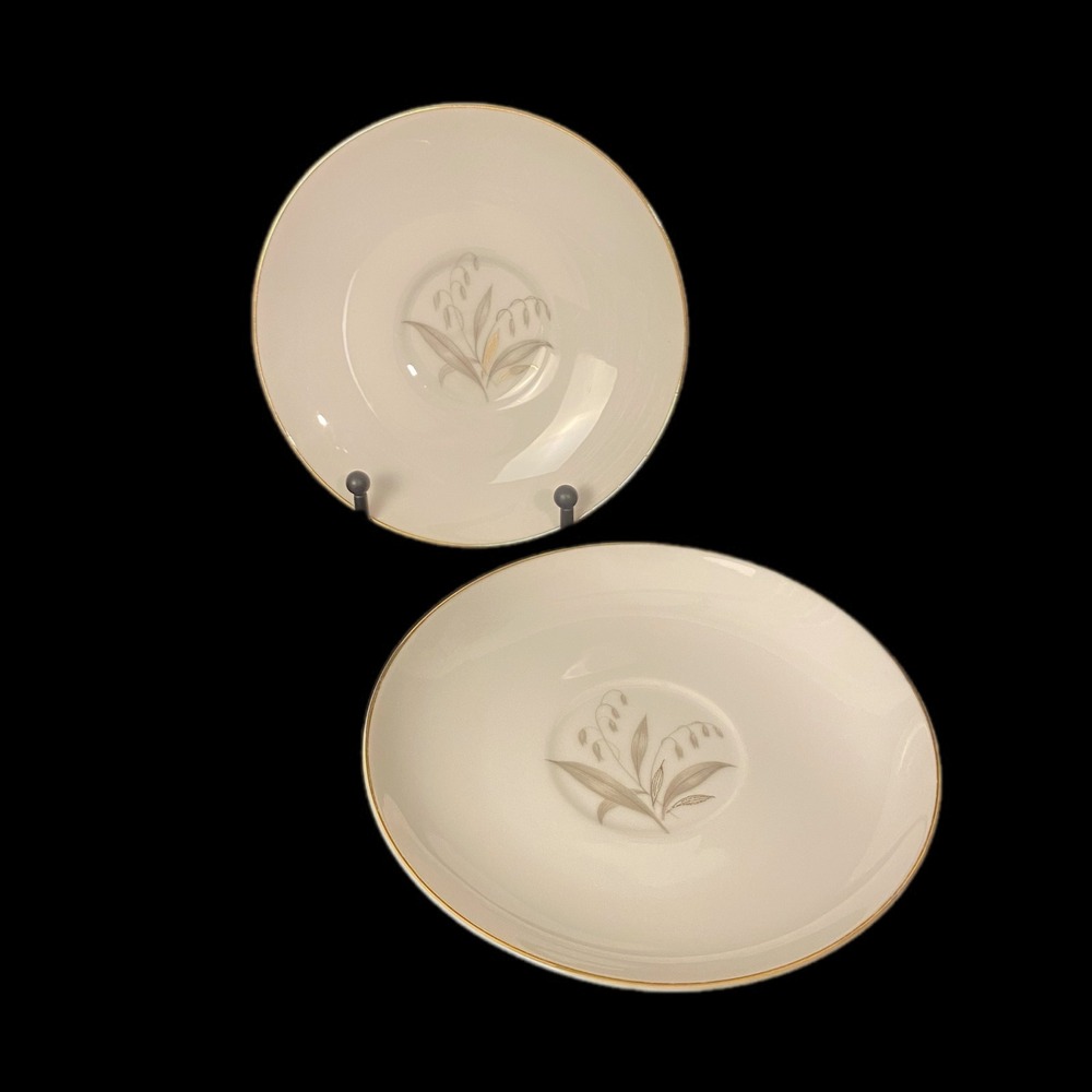 Kaysons Saucers Set of 2 Gold Trim Golden Rhapsody Floral Fine China Japan